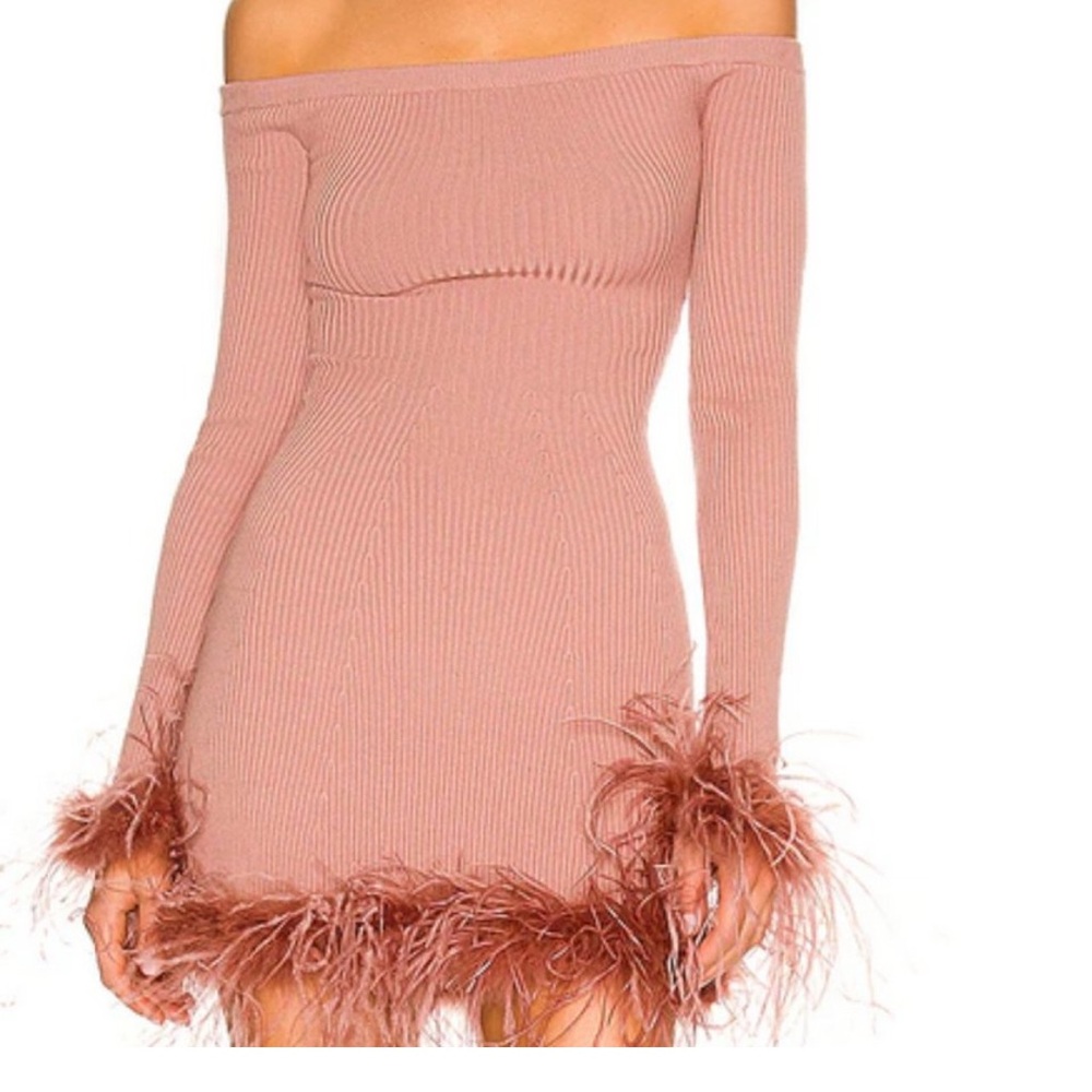 Ellerie Feather Knit Mini Dress